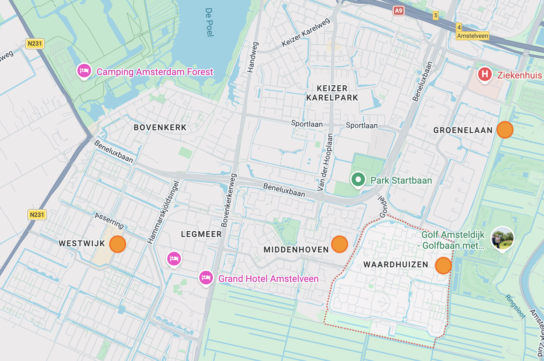 Illustration: Amstelveen at the centre of the service area